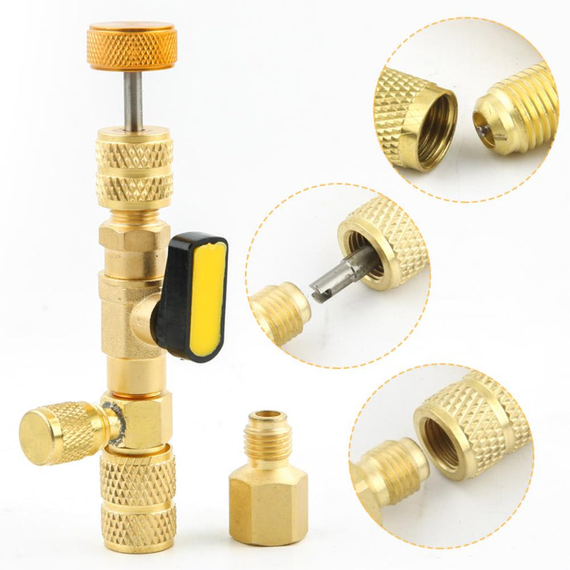 R410A R22 Valve Core Remover Installer Tool with Dual Size  1/4 & 5/16 Port for R404A R407C R134A R12 R32 HVAC System