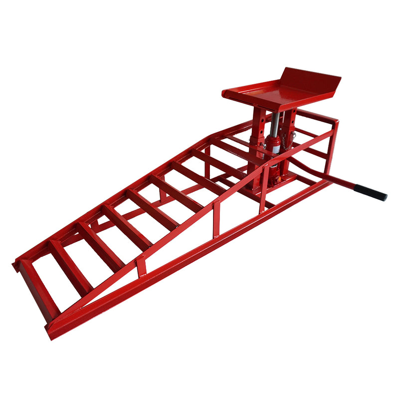 1 x 2T Auto Car truck Service Ramp Lift Heavy Duty Hydraulics Repair Frame Red