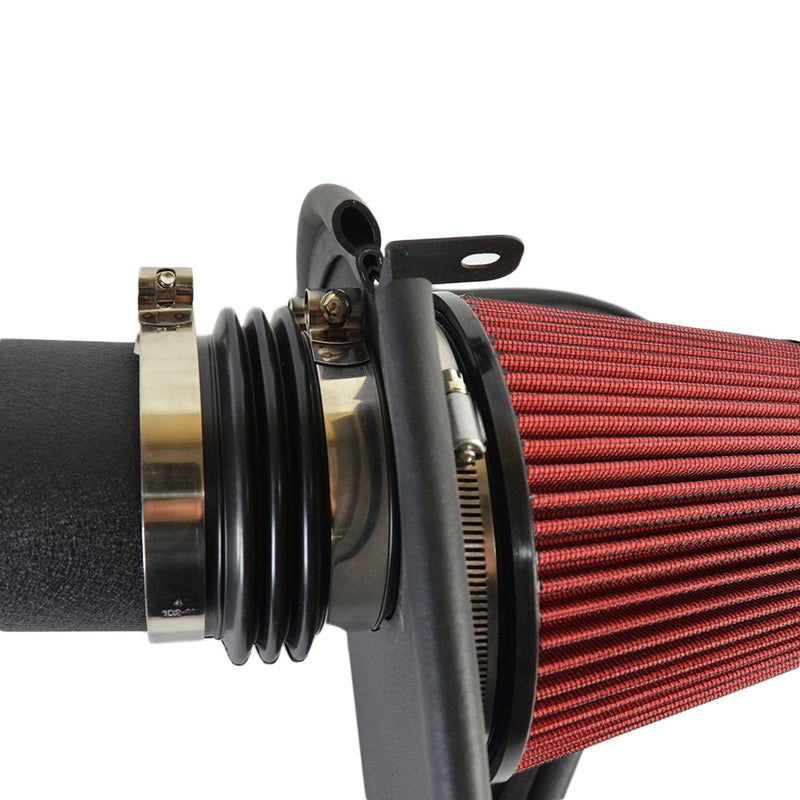 Intake Pipe with Black Wrinkle & Red Air Filter for 2005-2010 Dodge/Chrysler V8 5.7L/6.1L