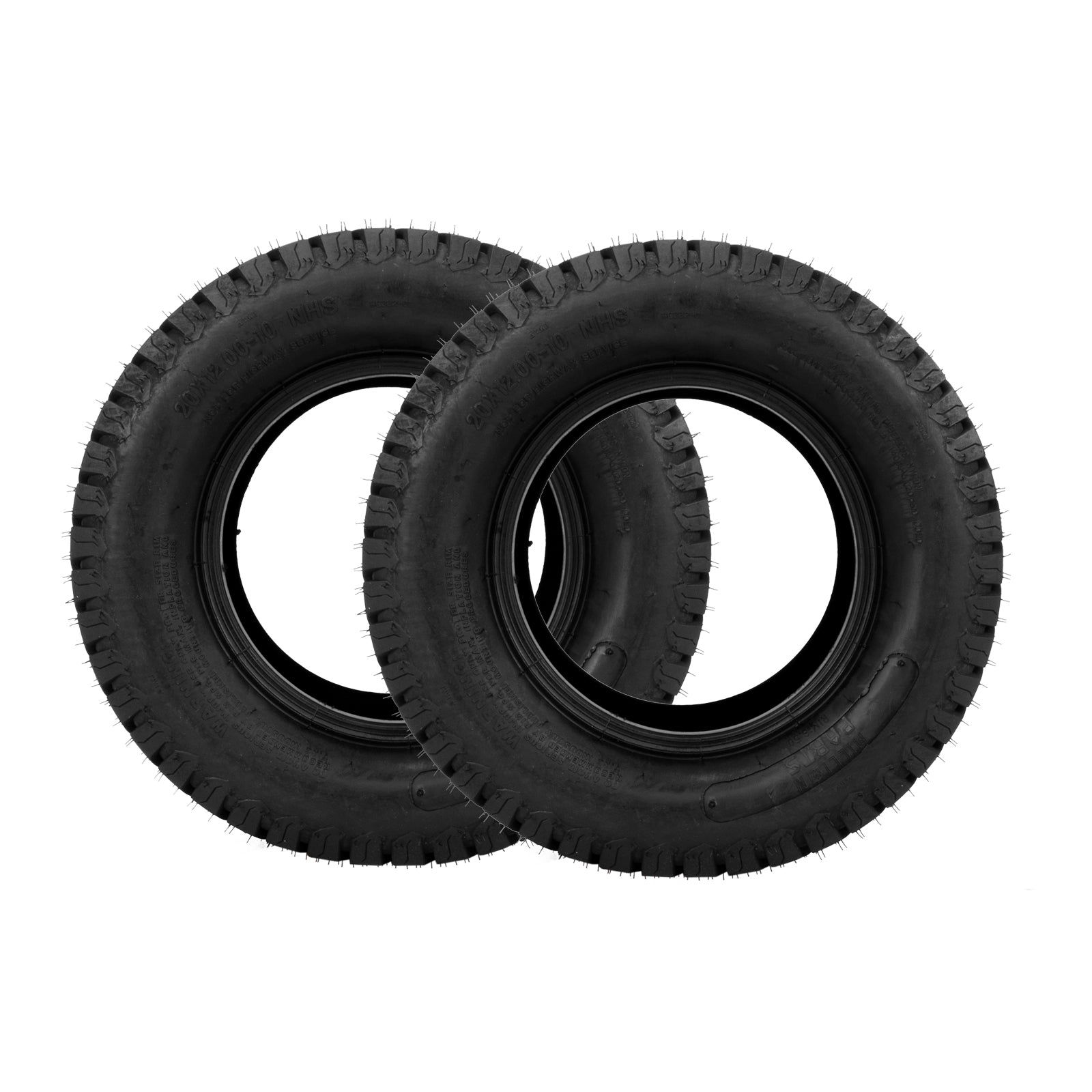 2PK * 20x12-10 Lawn Mower Turf Tires 20x12.00-10 P332 4PR Garden Tires PSI:20