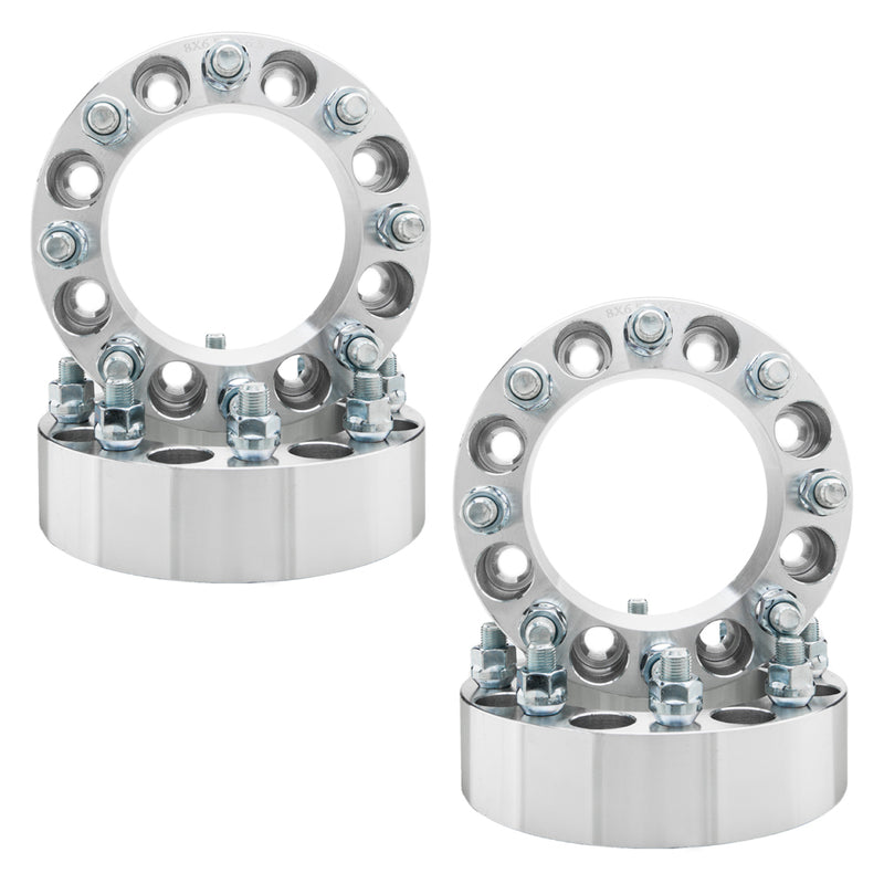 (4) 2" Wheel Spacers 8x6.5 to 8x6.5 Adapters 9/16 Studs For Dodge Ram 2500 3500