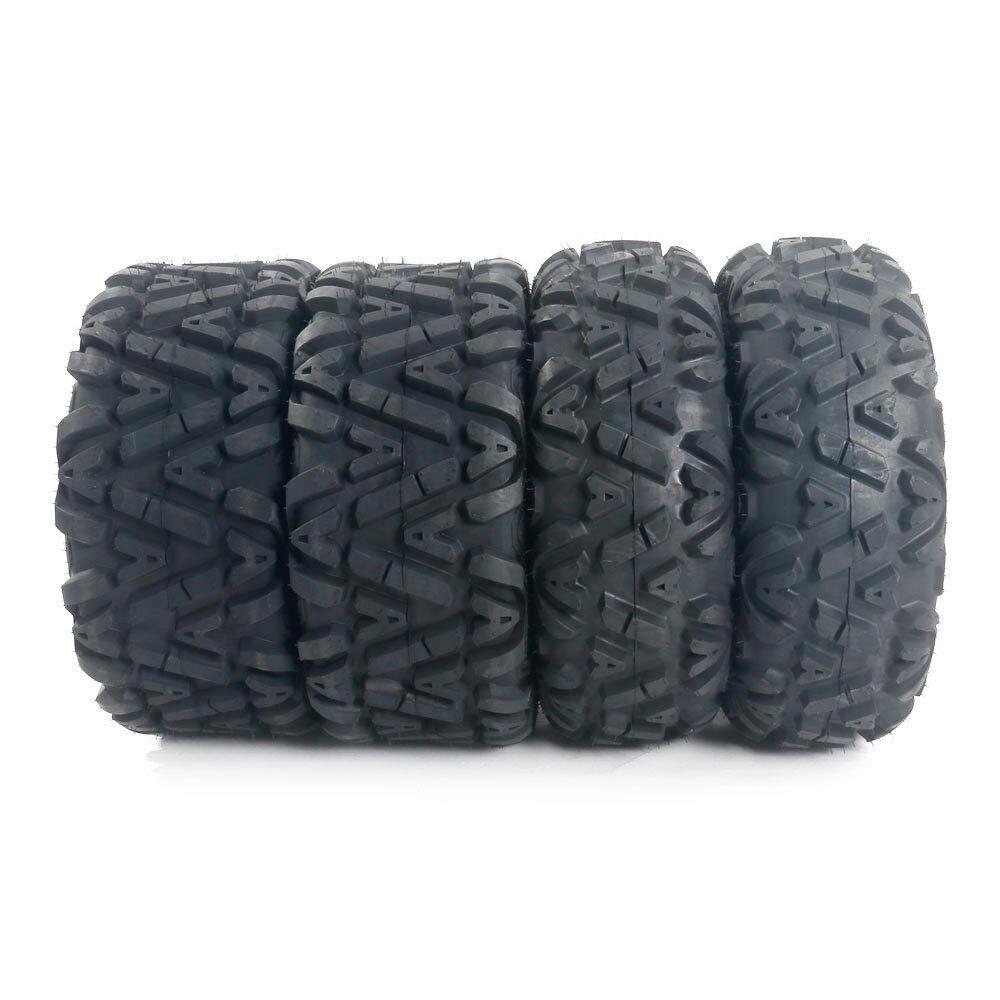 Four 6.61 lbs ATV Go Kart Tires 145/70-6 4PR B 4 Ply Rated Black