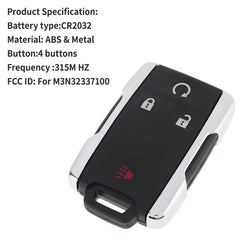 315MHz Remote Keyless Entry Key Fobe For Chevrolet Tahoe Suburban Silverado