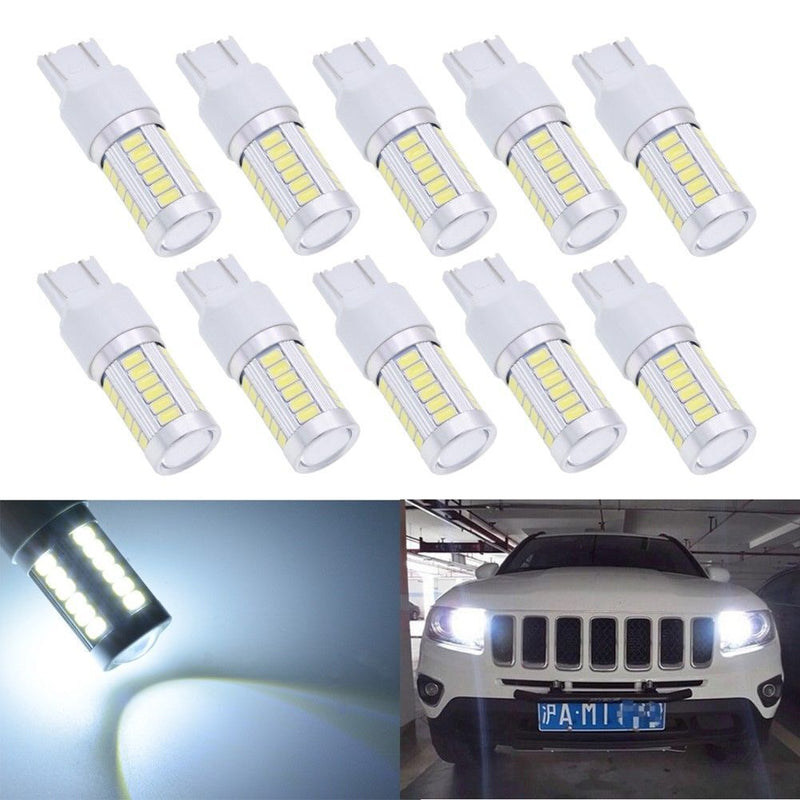 T20 LED White 7443 7440 5630 33-SMD Dome Map Car Backup Reverse Light Bulb