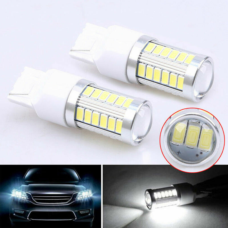 T20 LED White 7443 7440 5630 33-SMD Dome Map Car Backup Reverse Light Bulb