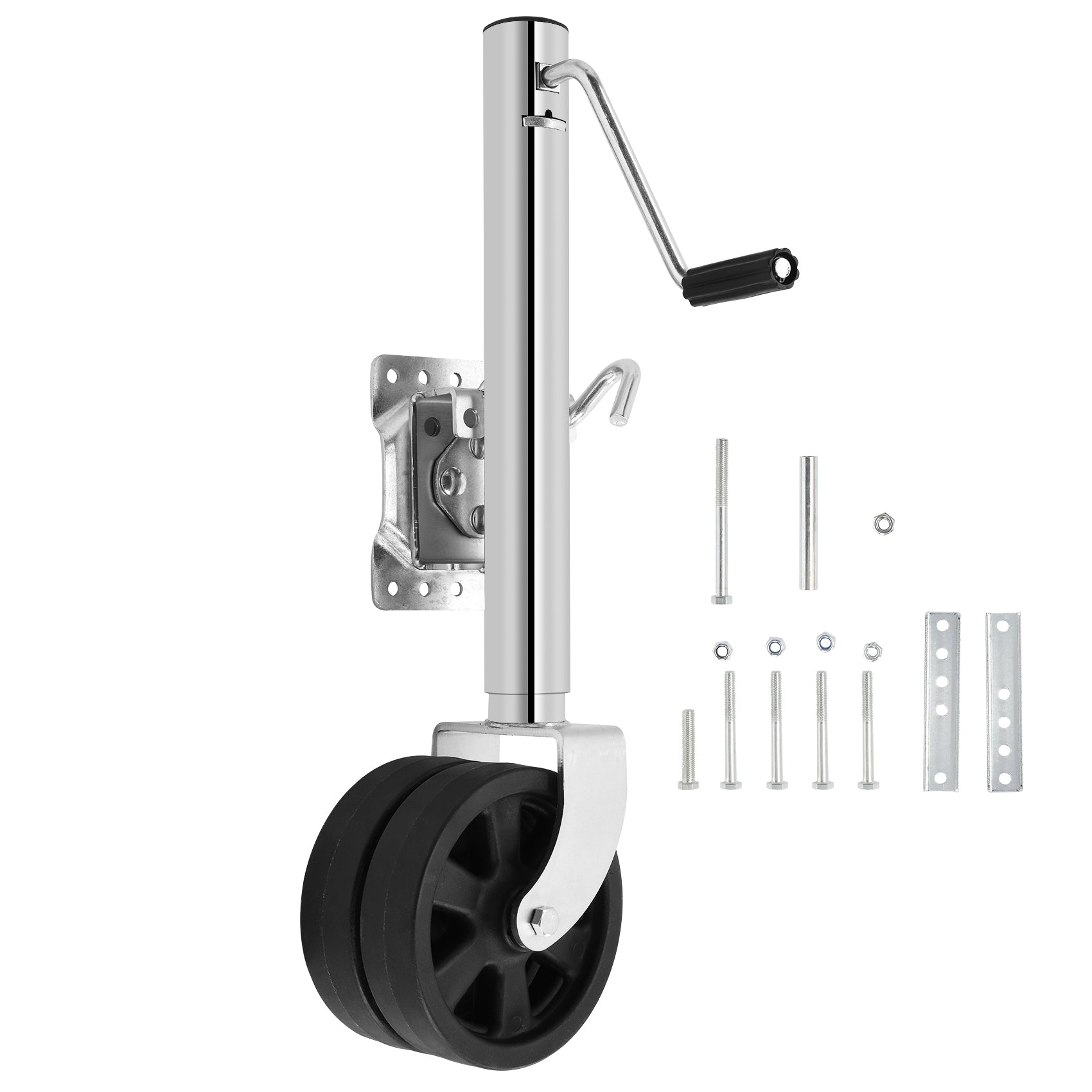 2000 lbs Boat Trailer Jack with 6”Wheel, Heavy Duty Marine Swivel Trailer Jack,  Zinc-Plated Finish for Boat, RV, Trailer, Camper