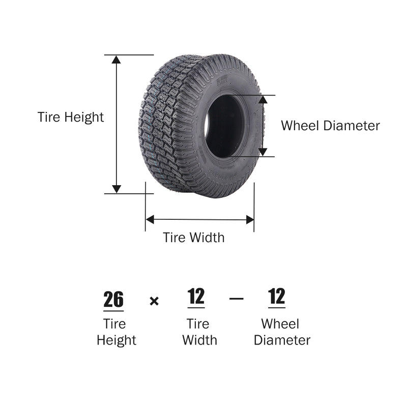 Two tires Tubeless 15x6.00-6 Lawn tire 4-ply lawn mower tractor