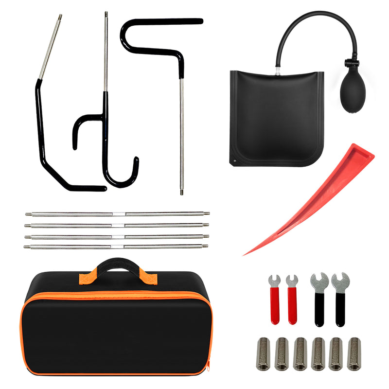 20 piece stainless steel Automatic Emergency Hook and traction tool kit - versatile long distance garage kit