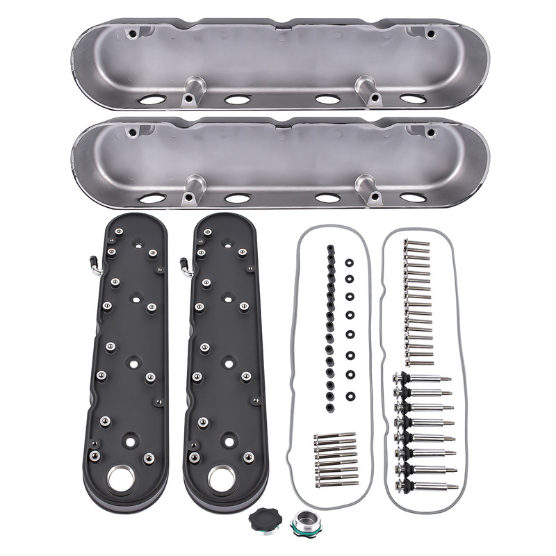 Aluminum Valve Covers with Coil Mounts for Chevy LS LS1 LS2 LS3 LS6 LS7 8082-3BK 8082-3