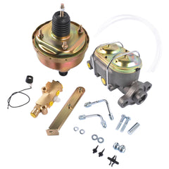 7" Single Zinc Power Brake Booster + 1" Bail Top Master Cylinder + Disc/Drum Proportioning Valve Kit