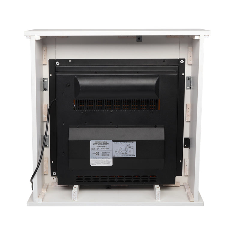 18-inch white wooden cabinet 1400W single color heating wire with small remote control movement black