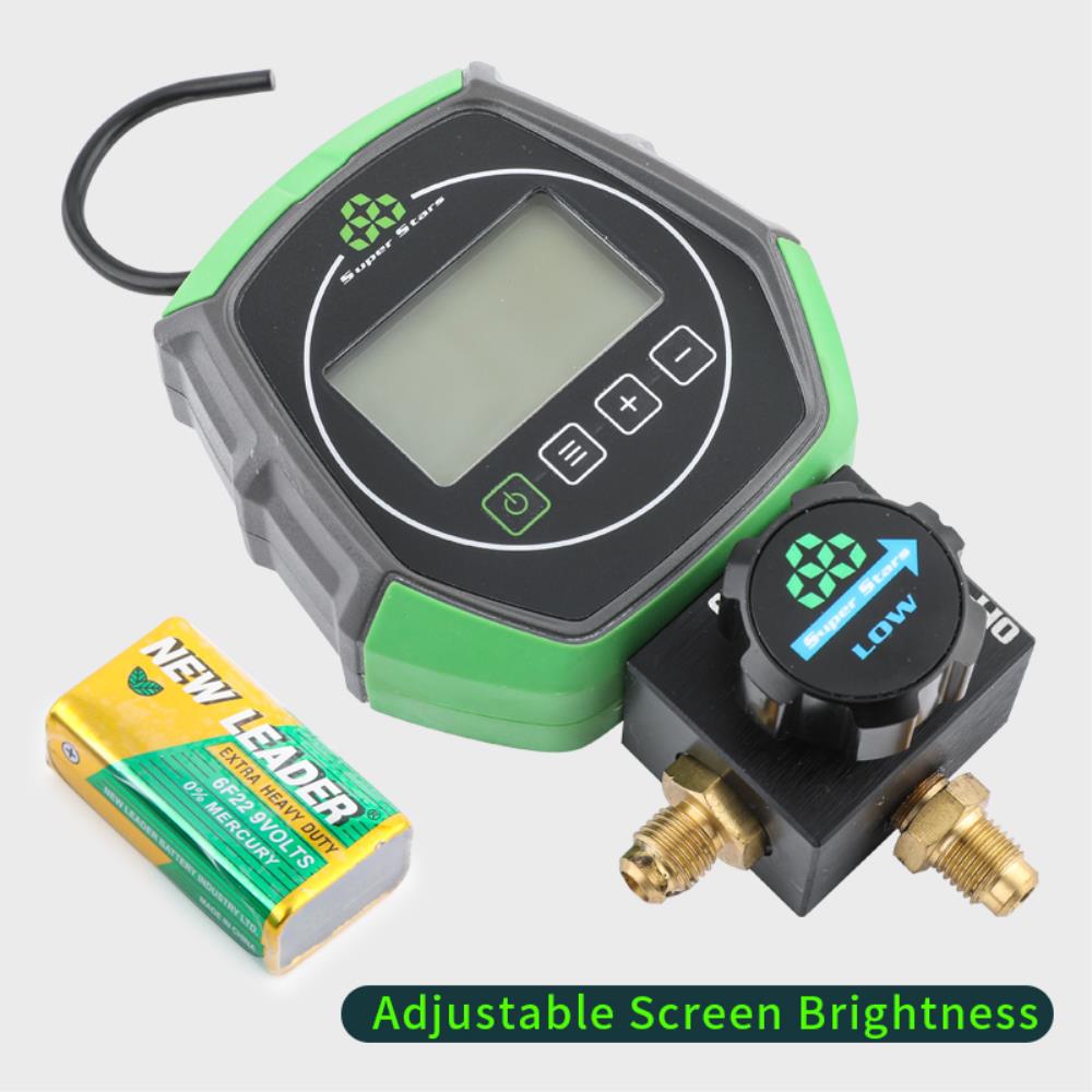 Electronic Fluoride Gauge Digital Display Manifold Tester Refrigerant Vacuum Pressure Gauge Air Conditioning Leak Detection