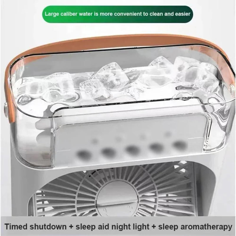 Portable Electric Fan 3-in-1 Small Cooler for Air Conditioning Humidifier Air Conditioning