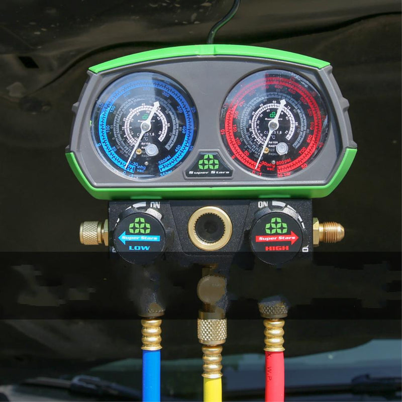 ST-B268 HVAC A/C Refrigeration Kit AC Manifold Gauge Set Auto Service Car Air Conditioning Repair Fluorine Filling Tool