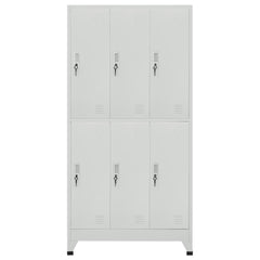 Steel Locker Cabinet with 6 Compartments 35.4x17.7x70.9 Gray