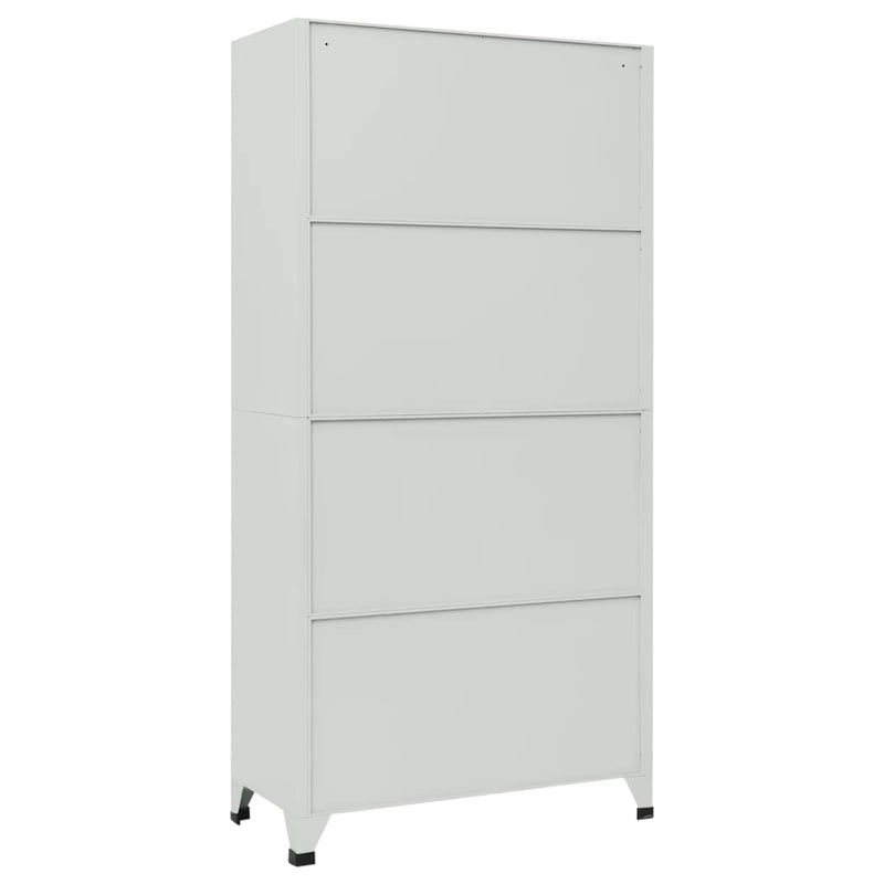 Steel Locker Cabinet with 6 Compartments 35.4x17.7x70.9 Gray