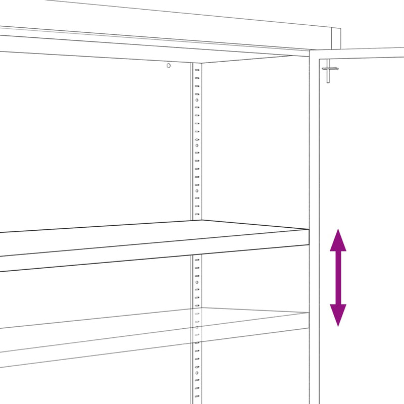 Steel Gray Office Cabinet 35.4x15.7x55.1 inches