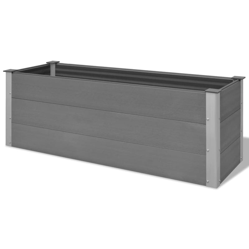 Gray WPC Raised Bed 59.1 x 19.7 x 21.3 Inches