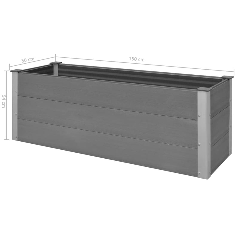 Gray WPC Raised Bed 59.1 x 19.7 x 21.3 Inches