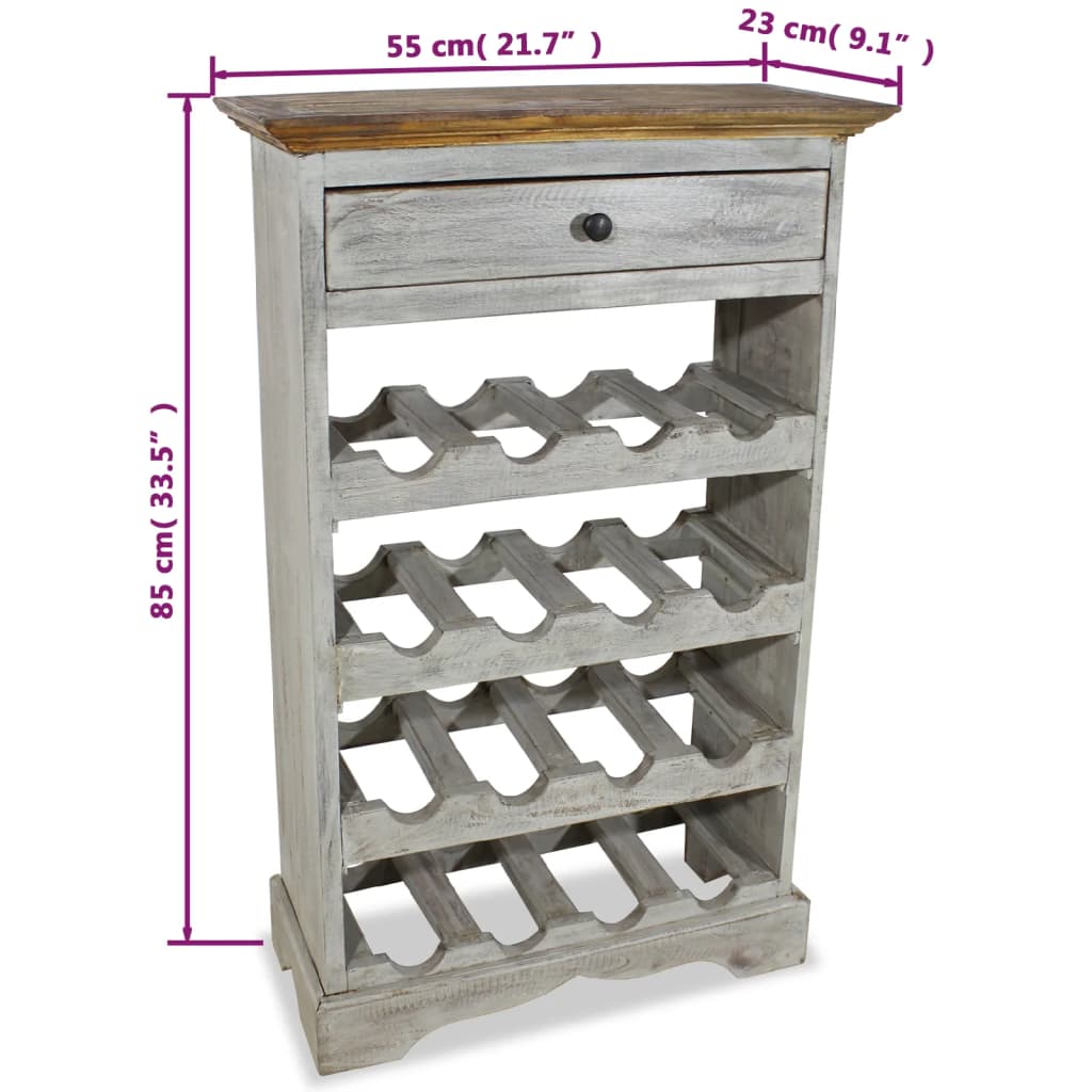 21.7x9.1x33.5 Solid Wood Wine Rack Mahogany