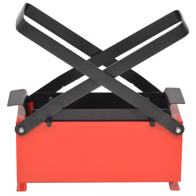 Paper Log Briquette Maker – 13.4"x5.5" Black & Red Steel