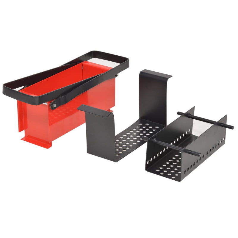 Paper Log Briquette Maker – 13.4"x5.5" Black & Red Steel