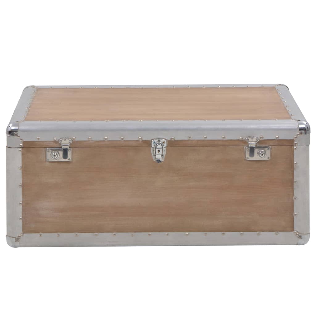 Storage Box in Solid Fir Wood 35.8x20.5x15.7 Brown