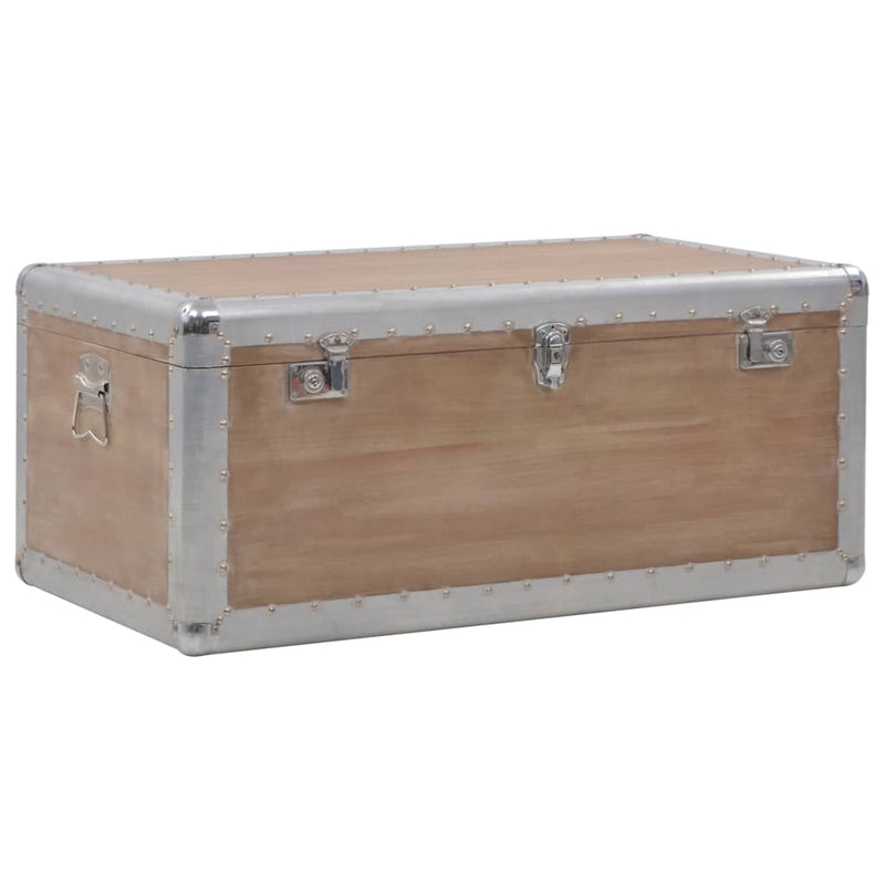 Storage Box in Solid Fir Wood 35.8x20.5x15.7 Brown