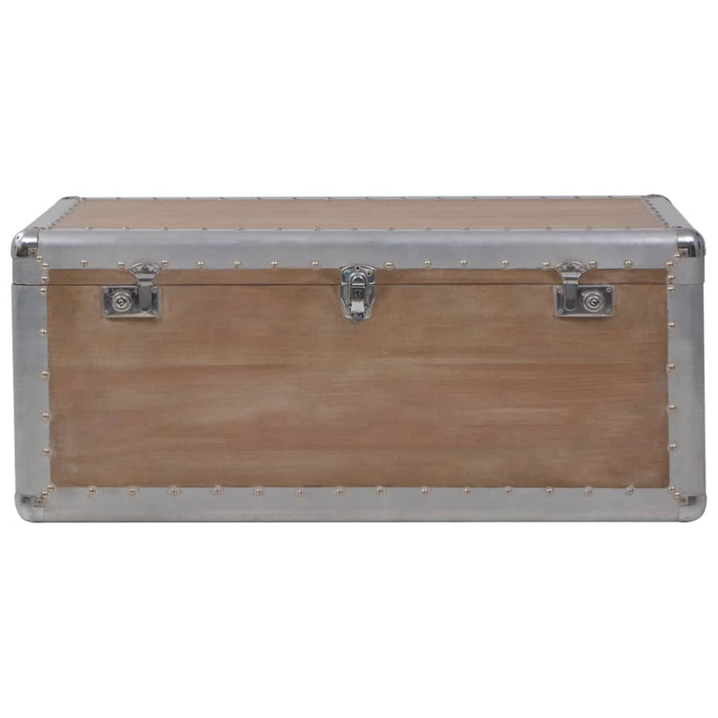 Storage Box in Solid Fir Wood 35.8x20.5x15.7 Brown