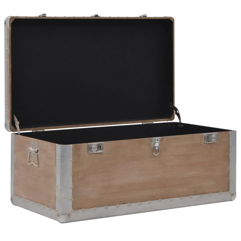 Storage Box in Solid Fir Wood 35.8x20.5x15.7 Brown