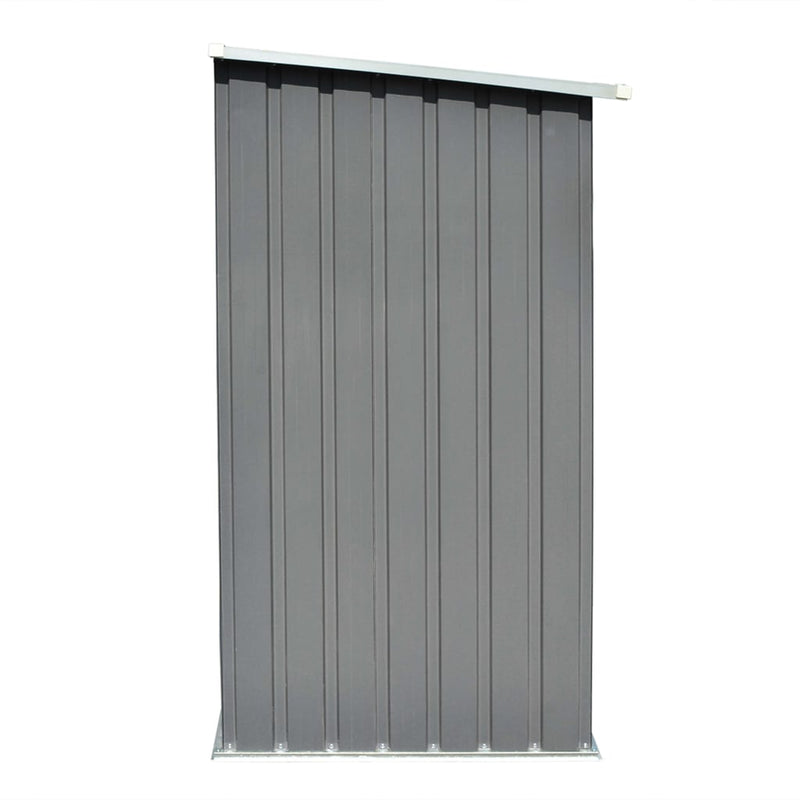 Garden Log Storage Shed Galvanized Steel 64.2x32.7x60.6 Gray