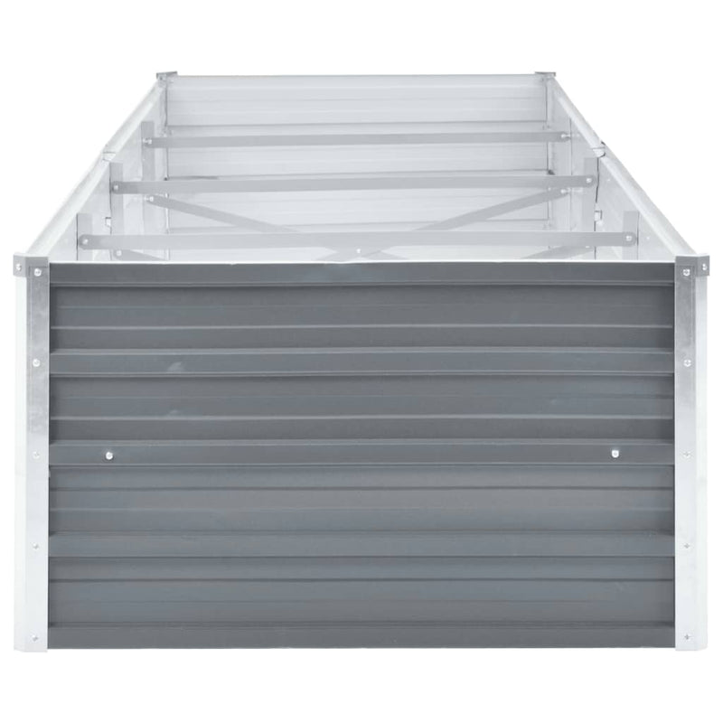 Gray Galvanized Steel Garden Raised Bed 126 x 31.5 x 17.7