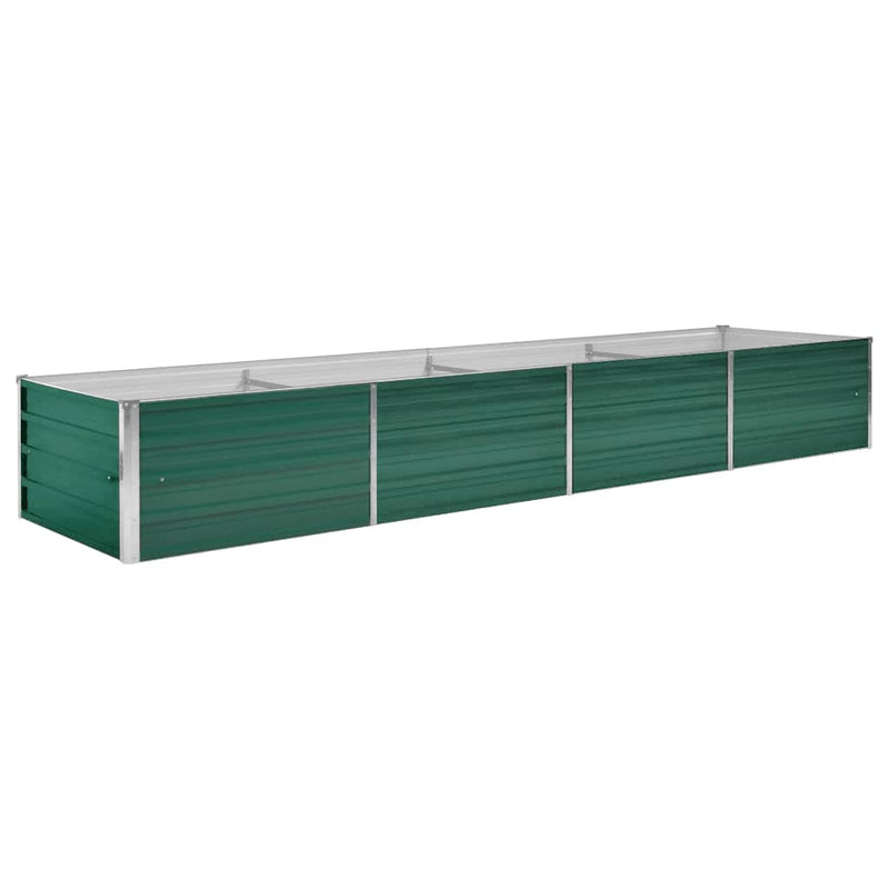 Green Galvanized Steel Raised Garden Bed 126 x 31.5 x 17.7 Inches