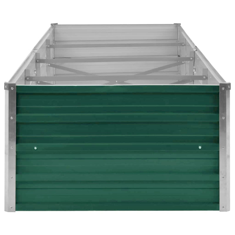 Green Galvanized Steel Raised Garden Bed 126 x 31.5 x 17.7 Inches