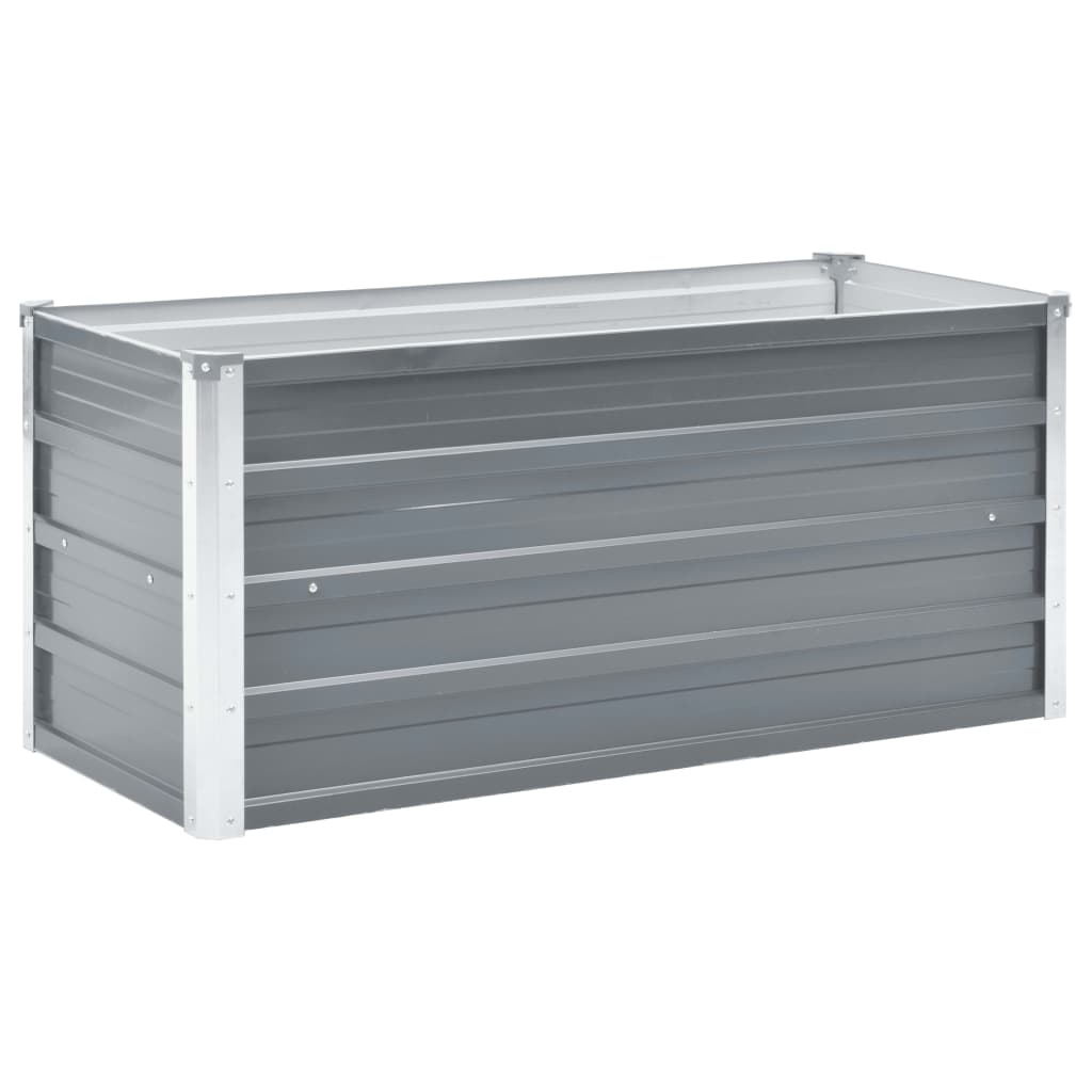 Gray Galvanized Steel Raised Garden Bed 39.4x15.7x17.7