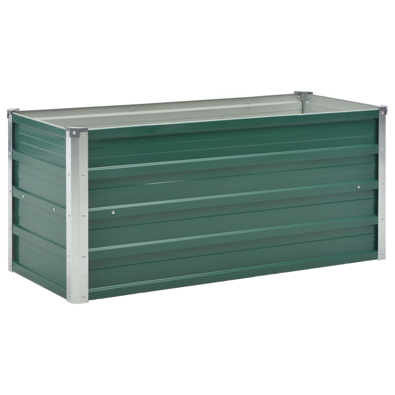 Green Galvanized Steel Garden Raised Bed 39.4 x 15.7 x 17.7 Inches