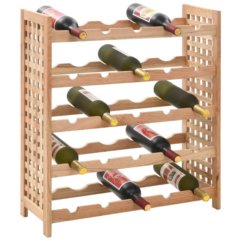 Wine Rack for 25 Bottles Solid Walnut Wood 24.8x9.8x28.7