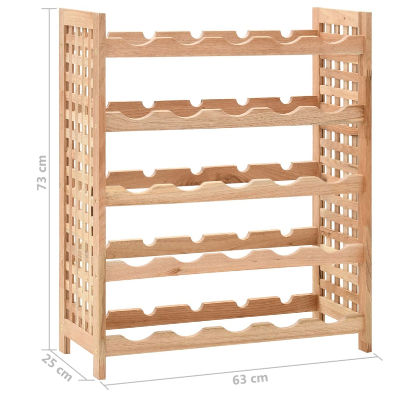 Wine Rack for 25 Bottles Solid Walnut Wood 24.8x9.8x28.7