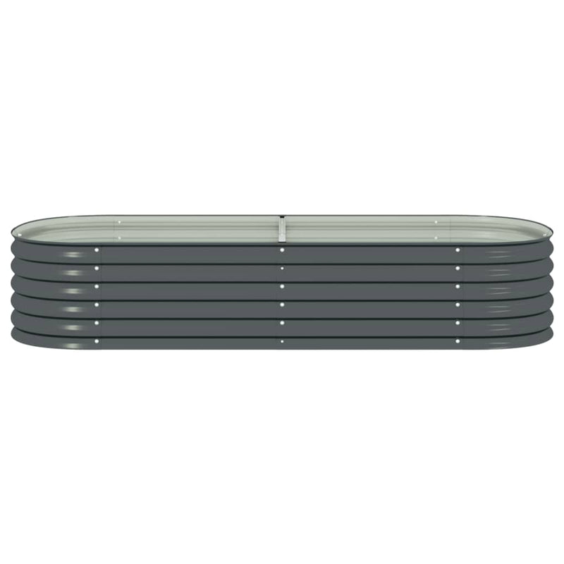 Gray Galvanized Steel Raised Garden Bed 94.5 x 31.5 x 17.3 Inches