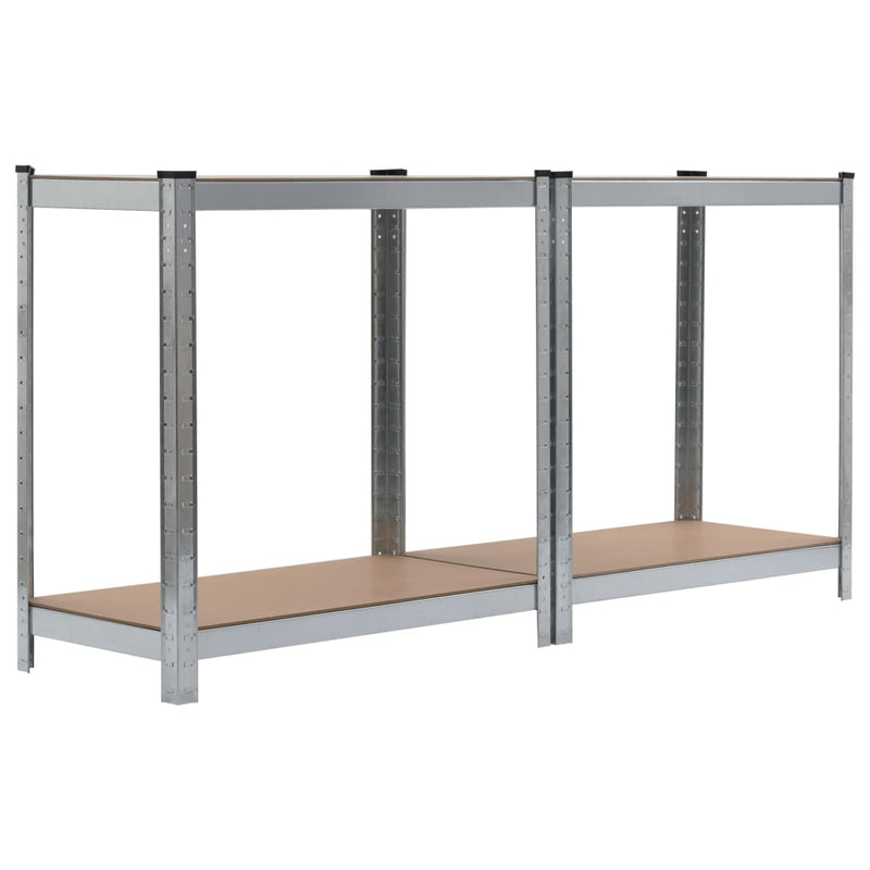 4-Layer Storage Shelf Silver Steel and Engineered Wood