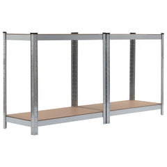 4-Layer Storage Shelf Silver Steel and Engineered Wood