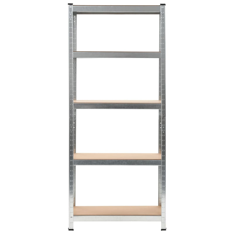 5-Layer Shelves 3 pcs Silver Steel and Engineered Wood