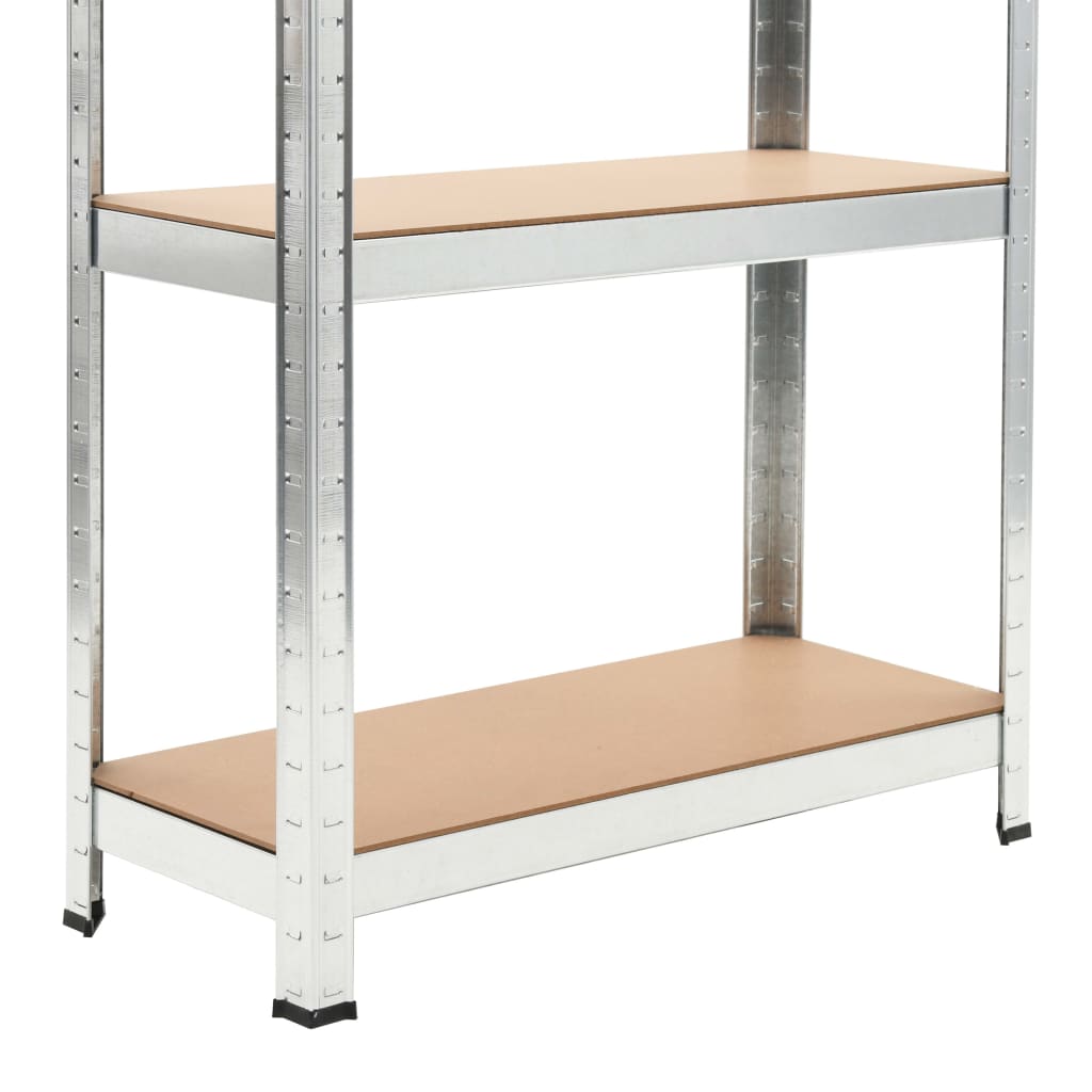 5-Layer Shelves 3 pcs Silver Steel and Engineered Wood