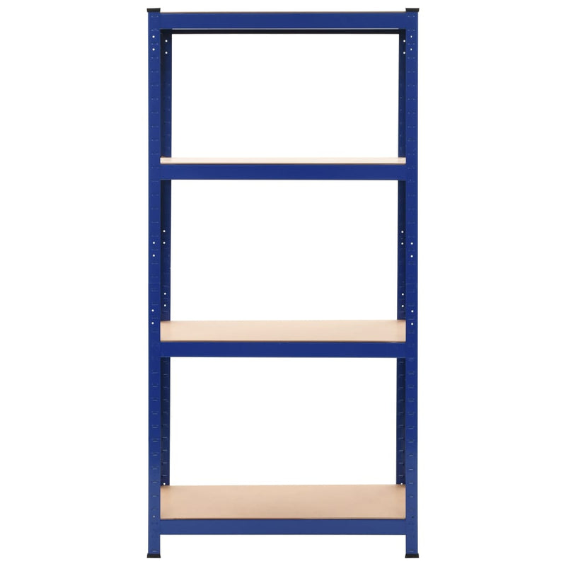 4-Layer Storage Shelf Blue Steel and Engineered Wood