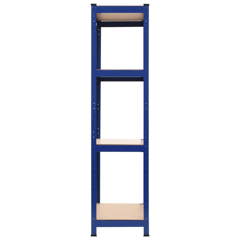 4-Layer Storage Shelf Blue Steel and Engineered Wood