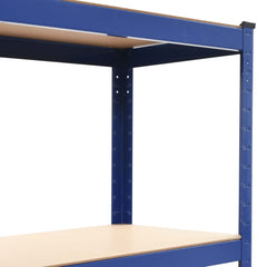 4-Layer Storage Shelf Blue Steel and Engineered Wood