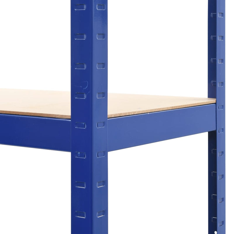 4-Layer Storage Shelf Blue Steel and Engineered Wood