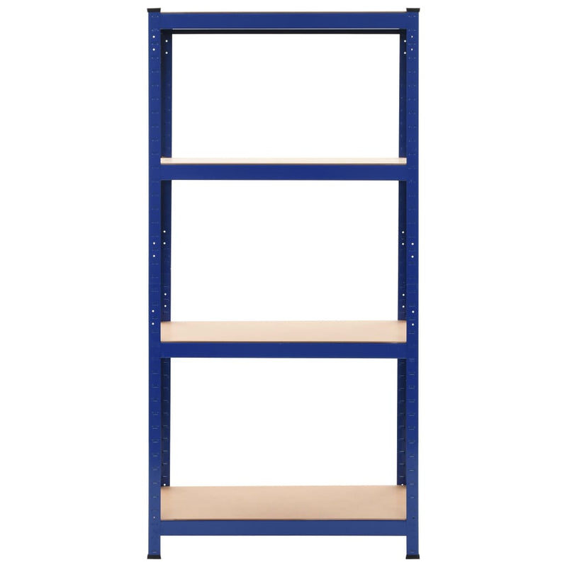 Storage Shelves Set of 2 Blue 31.5x15.7x63 Steel and MDF Construction