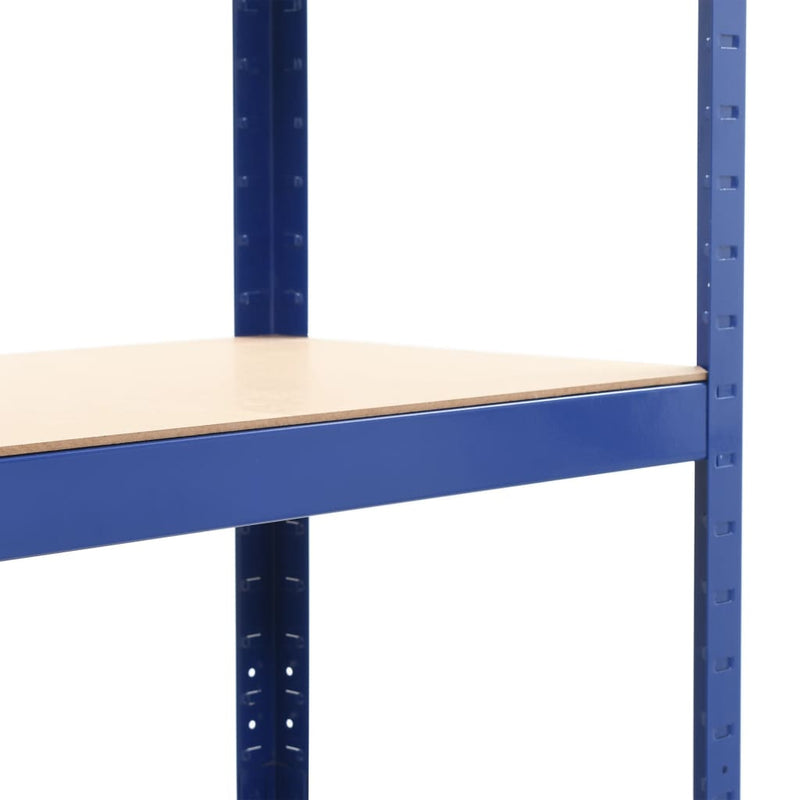 Storage Shelves Set of 2 Blue 31.5x15.7x63 Steel and MDF Construction