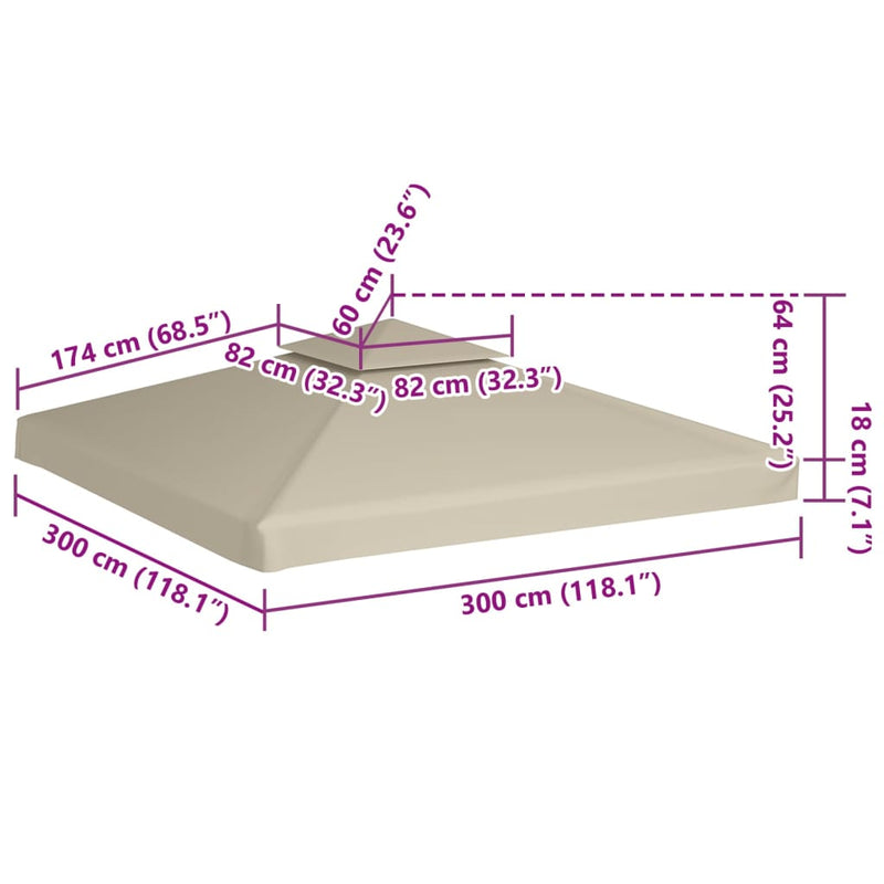 Green Gazebo Cover Canopy Replacement 1 oz/ft 9.8 x 9.8 Feet